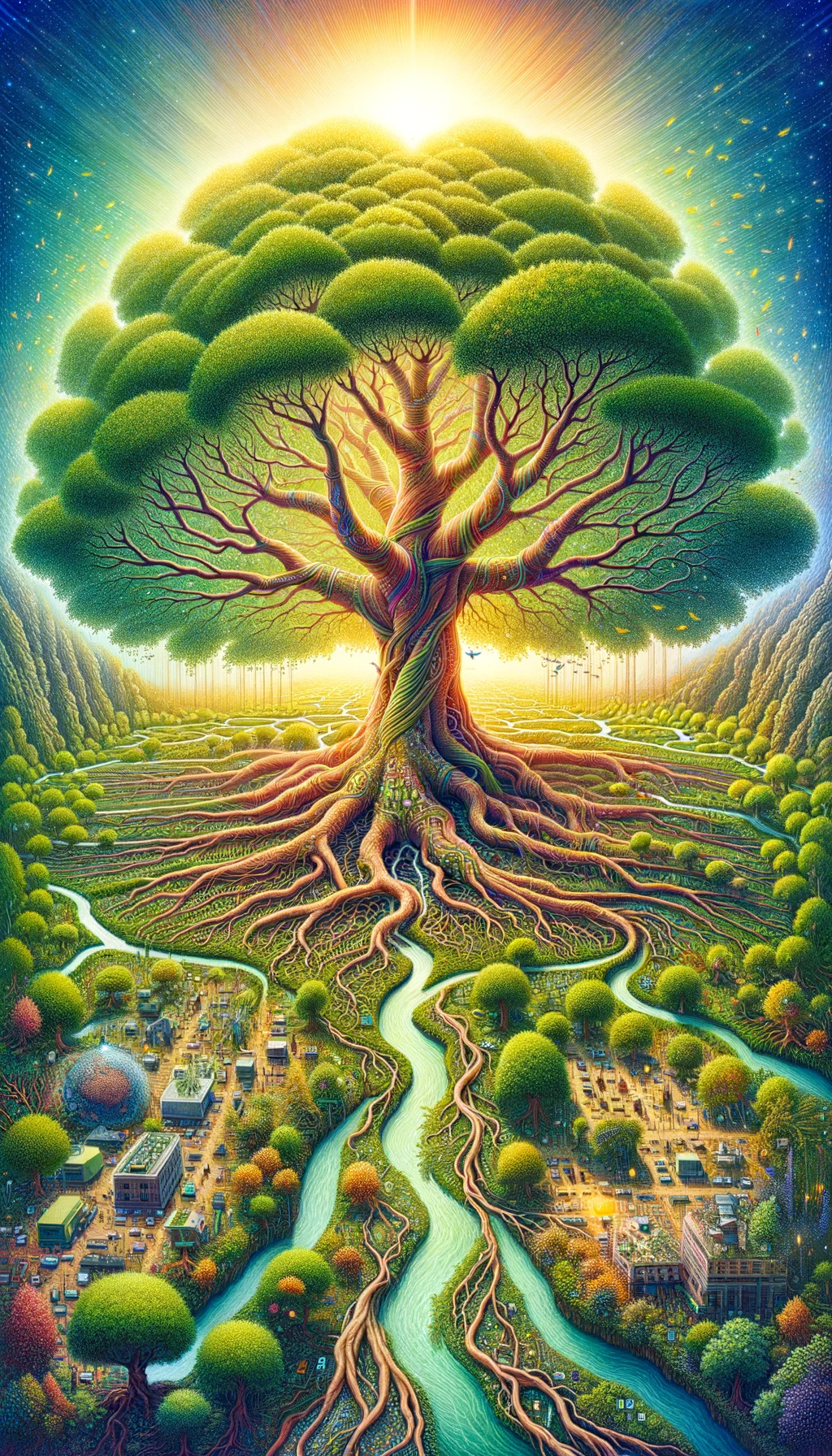 imagen abstracta generado por la IA refleja los objetivos del Grupo Ambiental Hábitat